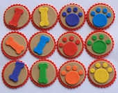 Dog Paws and Bones Fondant Cupcake Toppers