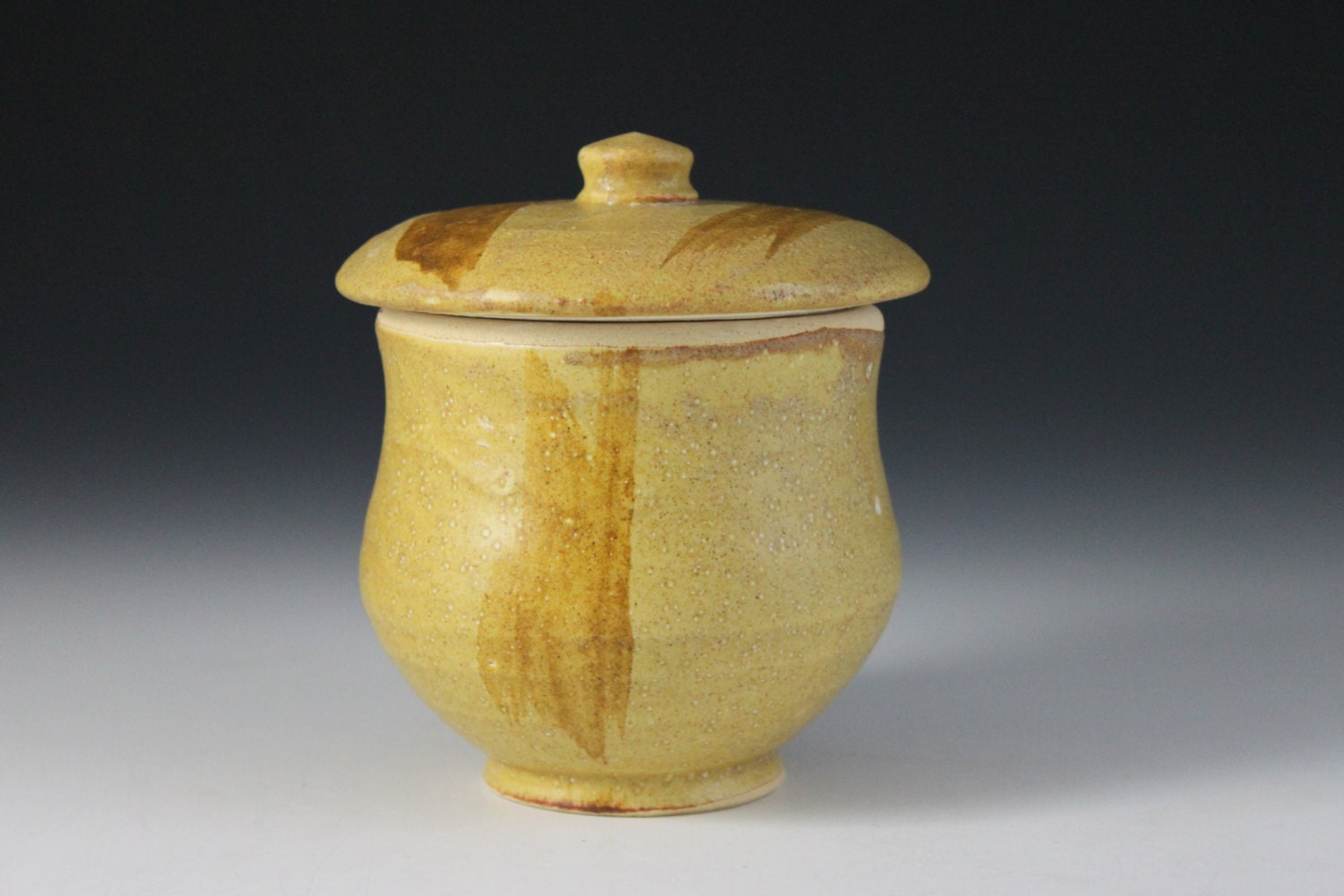 storage jar sm. -- Golden Yellow with Iron line work