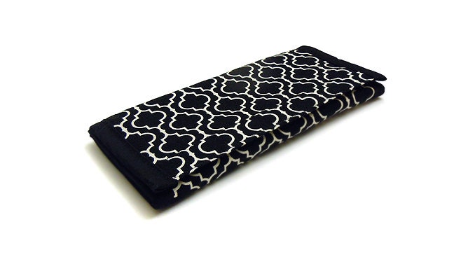 Travel Jewelry Organizer Clutch for Home Work Travel - Metro Tiles Black