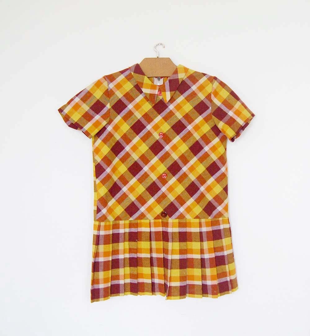 Vintage French Checked Dress