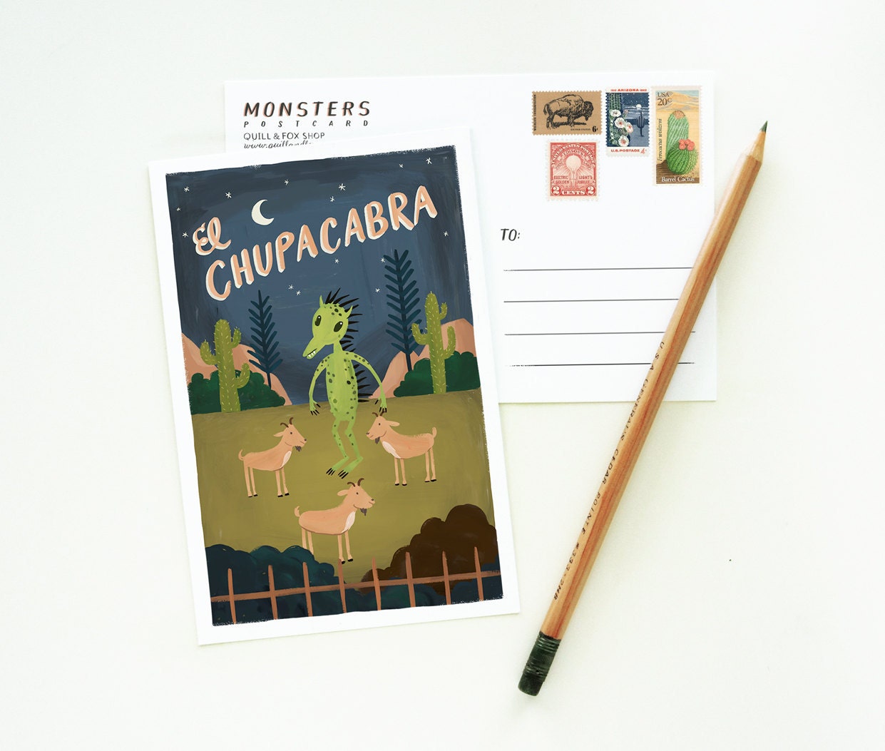 Monster Postcard Set 4pcs