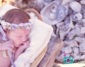 Elly Ribboned Tiara PATTERN, in Super Bulky Handspun Yarn- Sizes Preemie to 5 T, Pictures