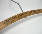 Vintage Hawaiian Wooden Hanger Advertising Laundry Honolulu