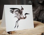 Blue Heron Card - Eco Friendly, Recycled : Silhouette In Bark, Wild Pulp Stationery - Animal, Bird Art, Nature Photography