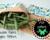 PDF Sewing Pattern Easy Reusable Fabric Baggies Cotton Fabric
