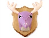 Prototype Sale - Small Faux Taxidermy, Stuffed Animal Room Decor - Paige The Purple Deer-Moose