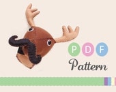 PDF Pattern, Medium Mustache and Bow Tie Faux Taxidermy Tutorial, DIY Hand Stitched Accessories Add-On Pattern