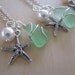 Sea Foam Sea Glass Jewelry Bridesmaid Jewelry Starfish Sea Glass Necklaces in Green, Wedding Jewelry Beach Glass Jewelry