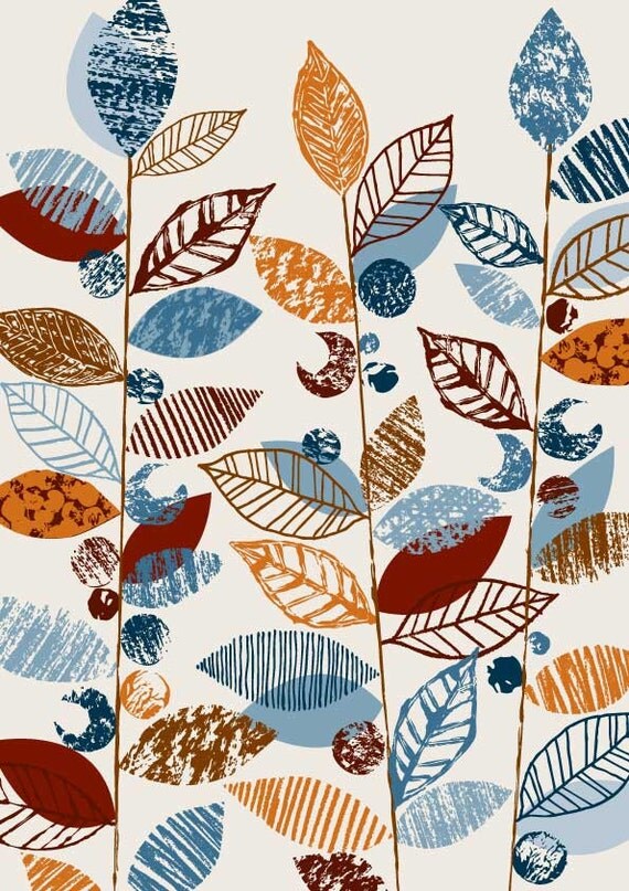 Texture Leaf Stems, limited edition giclee print