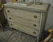 Gustavian Vintage Swedish Driftwood Grey Handmade Commode / Dresser / Nightstand