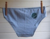 Light Blue Planet Boy-Cut Underwear - Recycled Cotton - Women's 0 - Ready to Ship