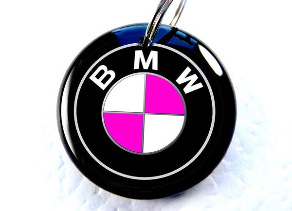 Dog Tag Cat Pet Tag Pet ID Tag Car Emblem Pink BMW