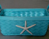 Blue Beach Basket with Starfish