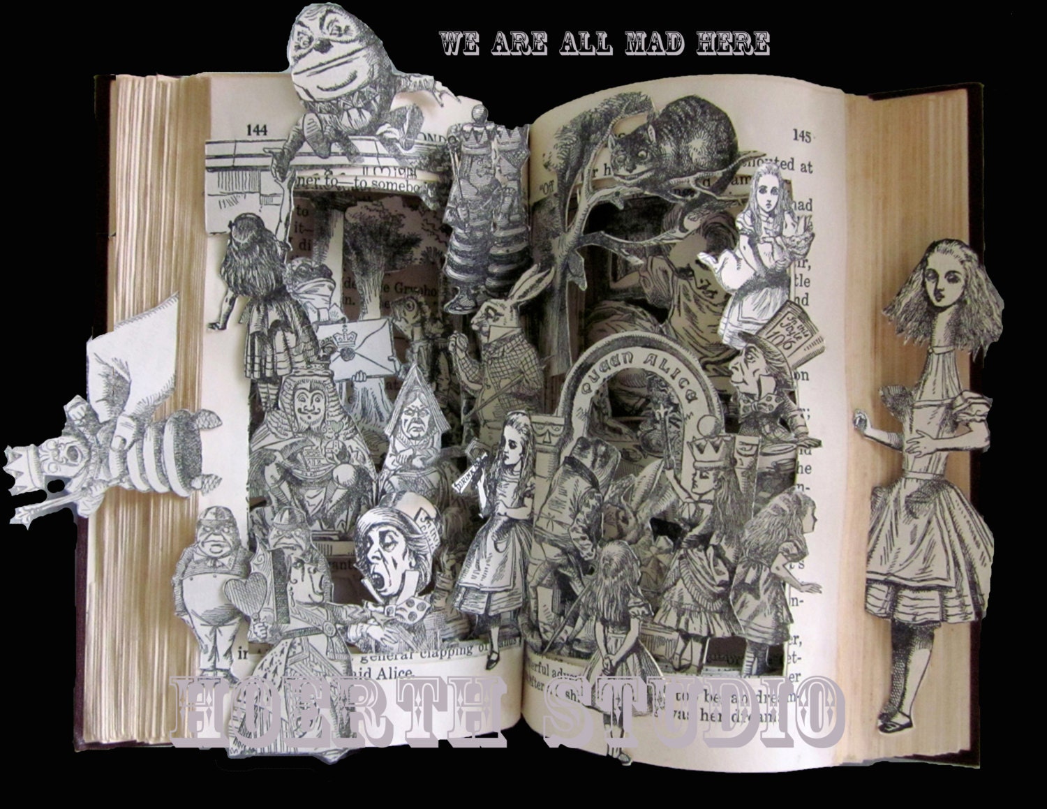 Altered book Alice in wonderland Print instant download