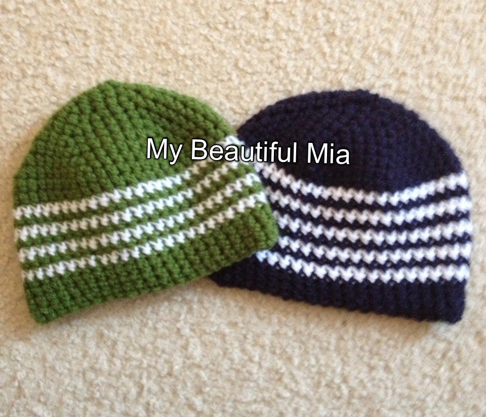 Striped Beanie Set - Newborn to 3 months - Gift