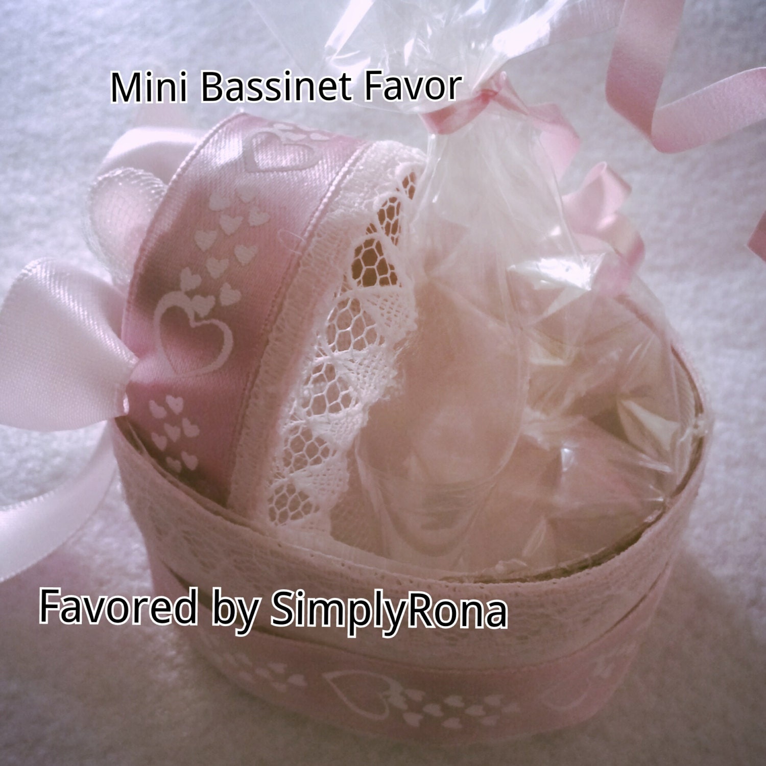 Pink Mini Bassinet Party Favor (Set of 6)