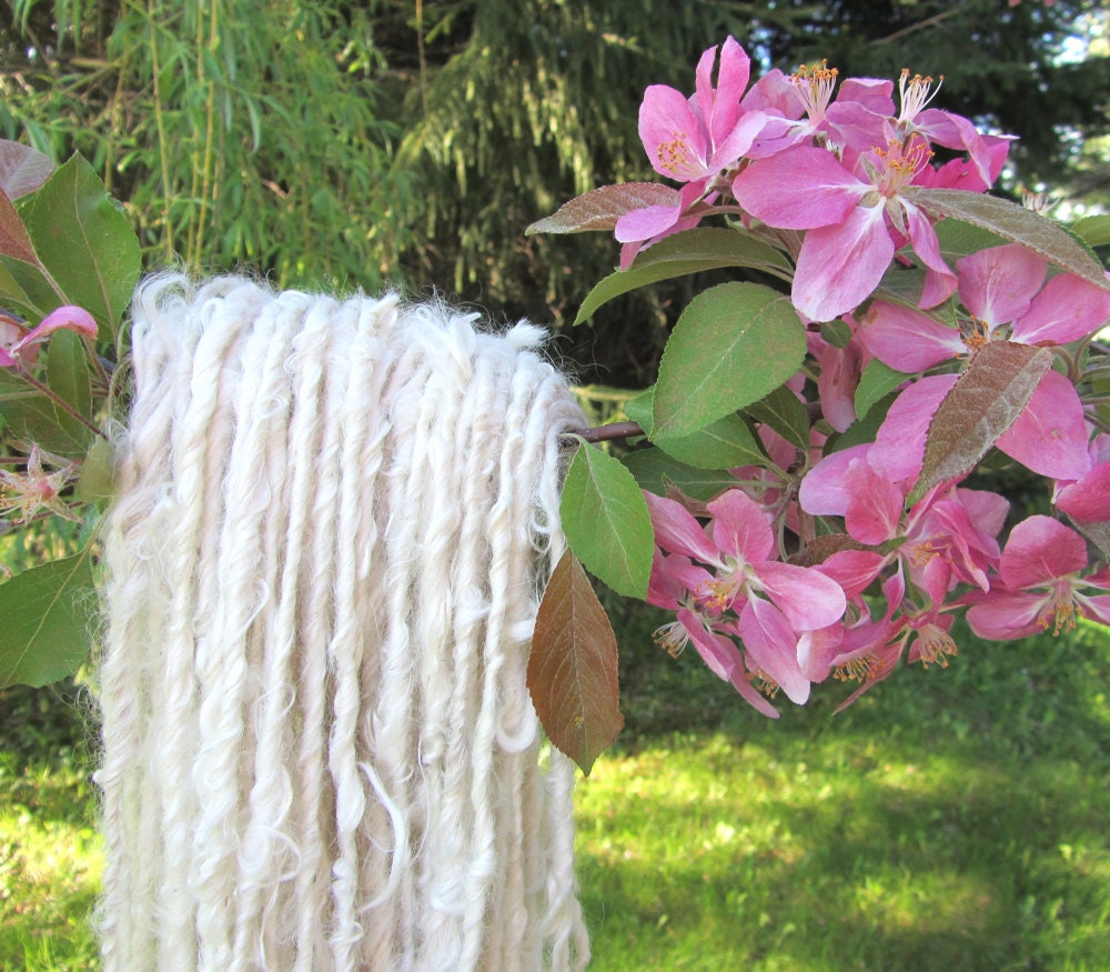 Handspun Suri Alpaca Natural White