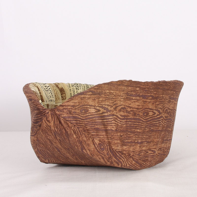 Cat Canoe a Unique Modern Kitty Pet Bed in Dark Faux Bois and Newspaper