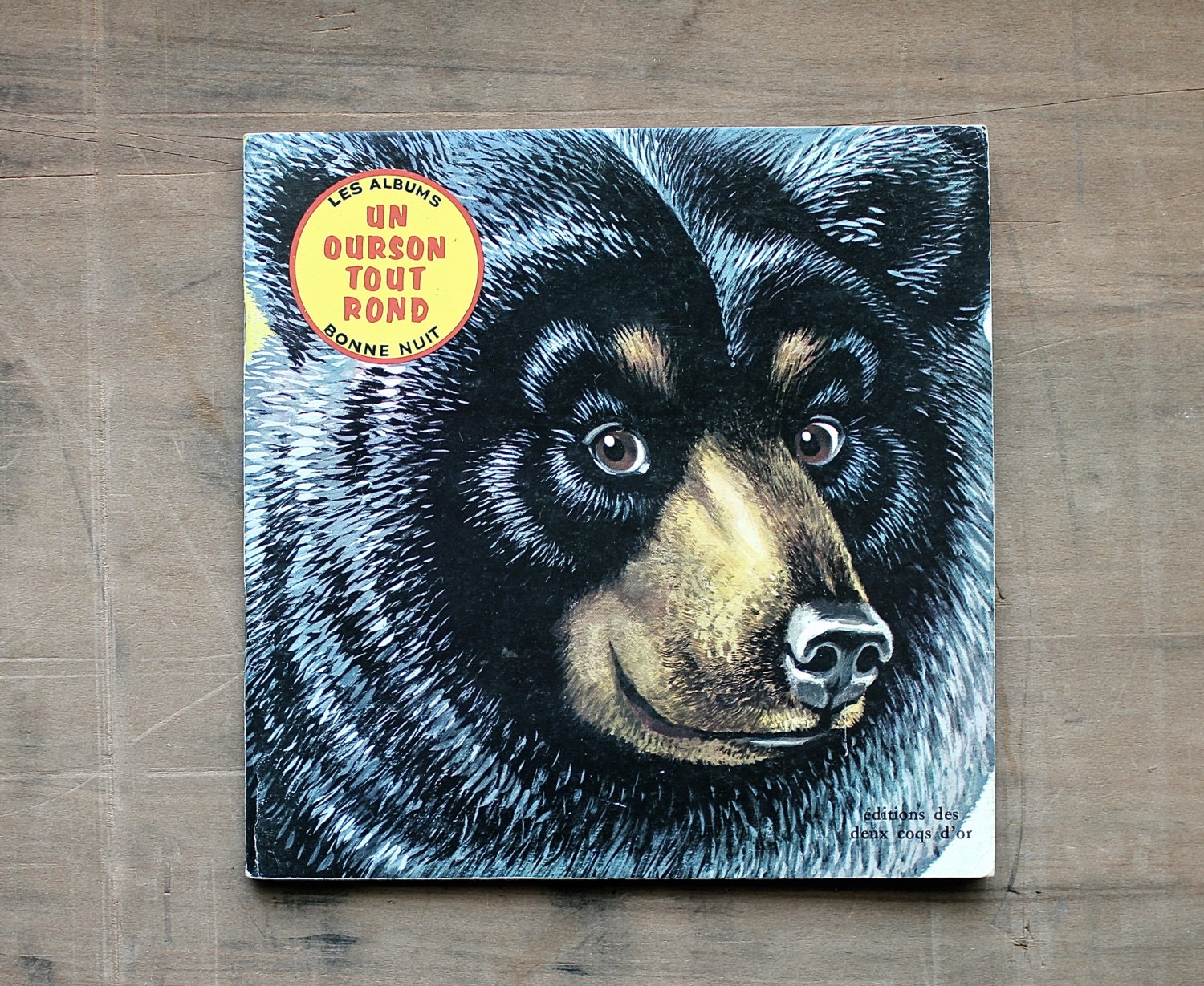 Un Ourson Tout Rond - Vintage French Book - Bear - Black - Animal - Brown - Paris - France - Kids - Children