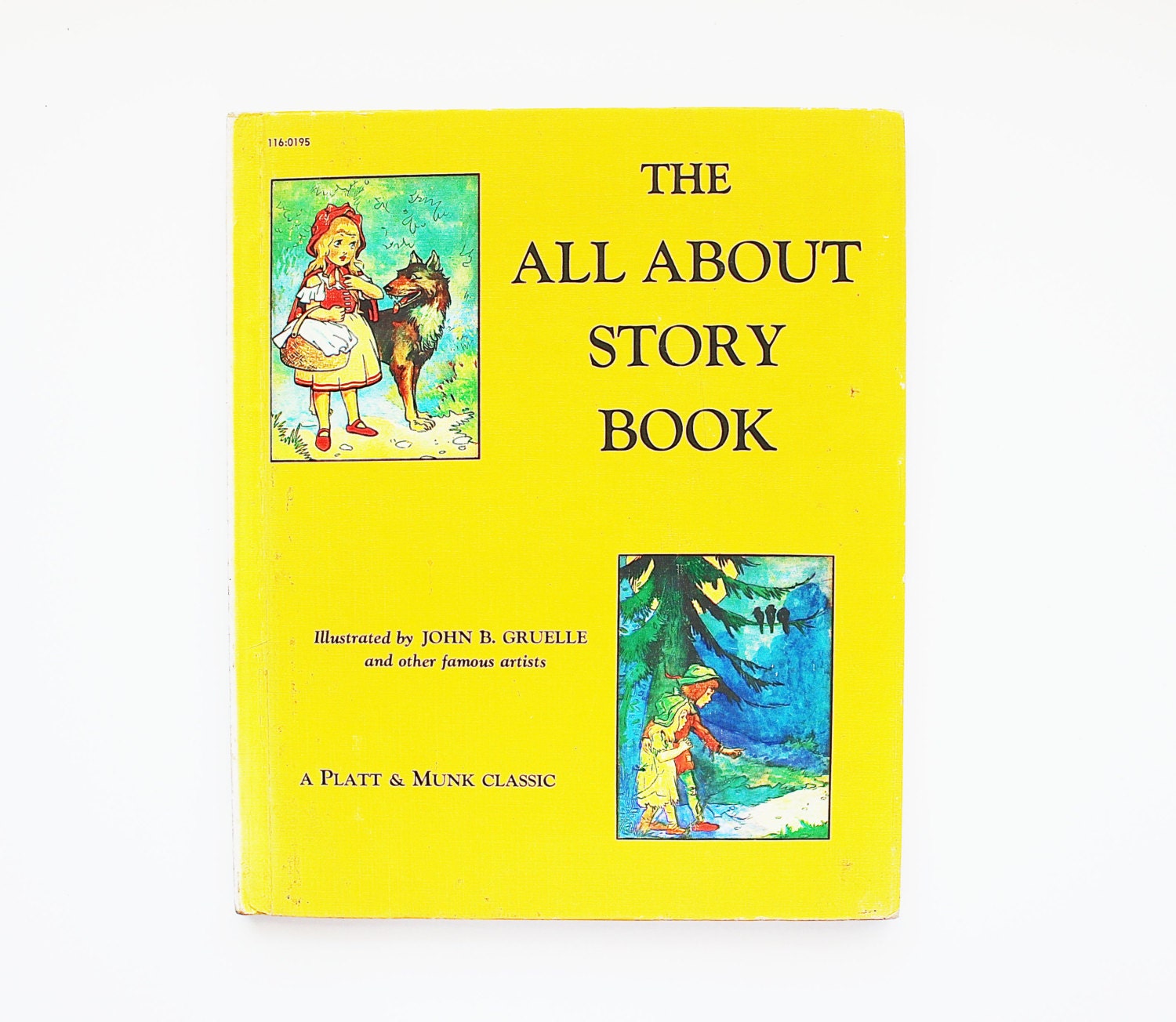 The All About Story Book - Vintage 1960 Book Illustrated by John B. Gruelle - Fairy Tales - Kids - Children - Yellow