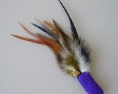 Cat Toy Large Size Purple Feather Flier with Catnip and Bell