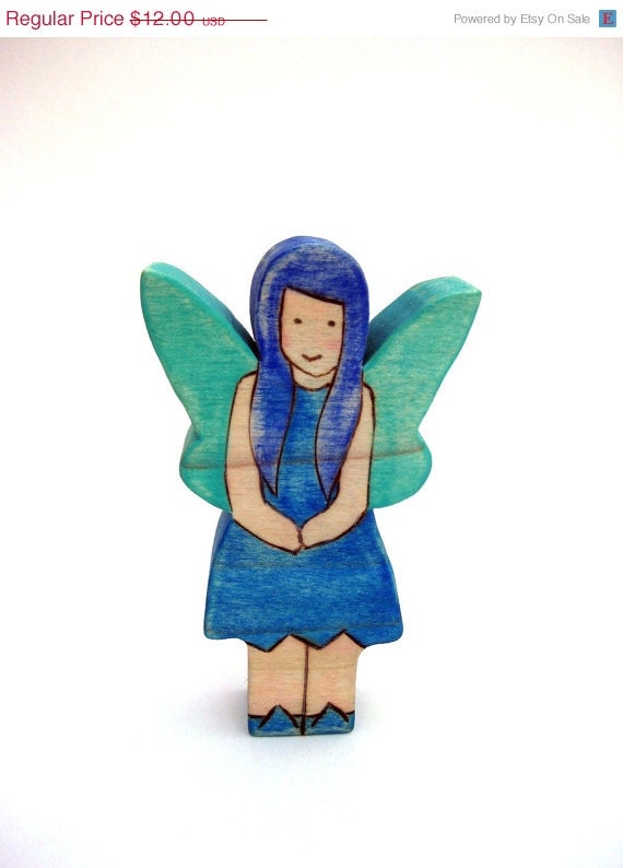 3 DAY SALE - Woodland Fairy Toy - Wood Toy - Nature Table Toy
