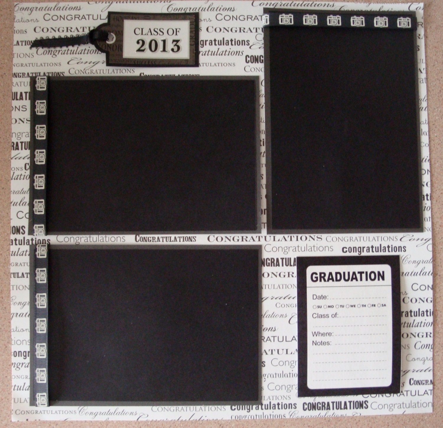 SALE Graduation Scrapbook,12x12 Premade Pages, Graduation Scrapbook Pages, 12x12 Graduation Scrapbook, Class of 2013, Graduation Photo Album