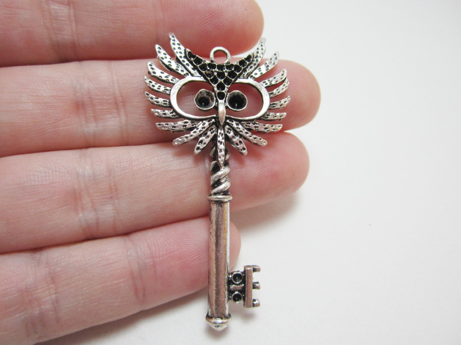 1 Silver Owl Key Charm Large 4250