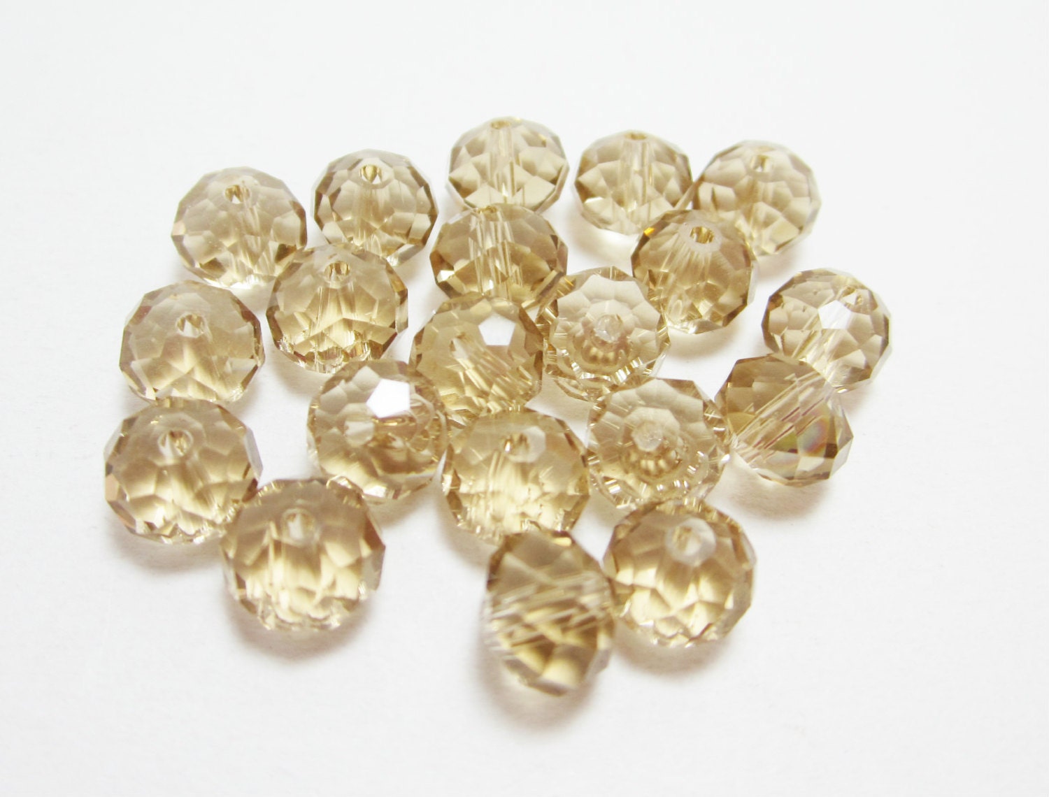 20 Light Brown Crystal Rondelles 4252