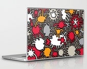 Whatzit -Laptop and Ipad Skin - Red Gold Brown Comic Style