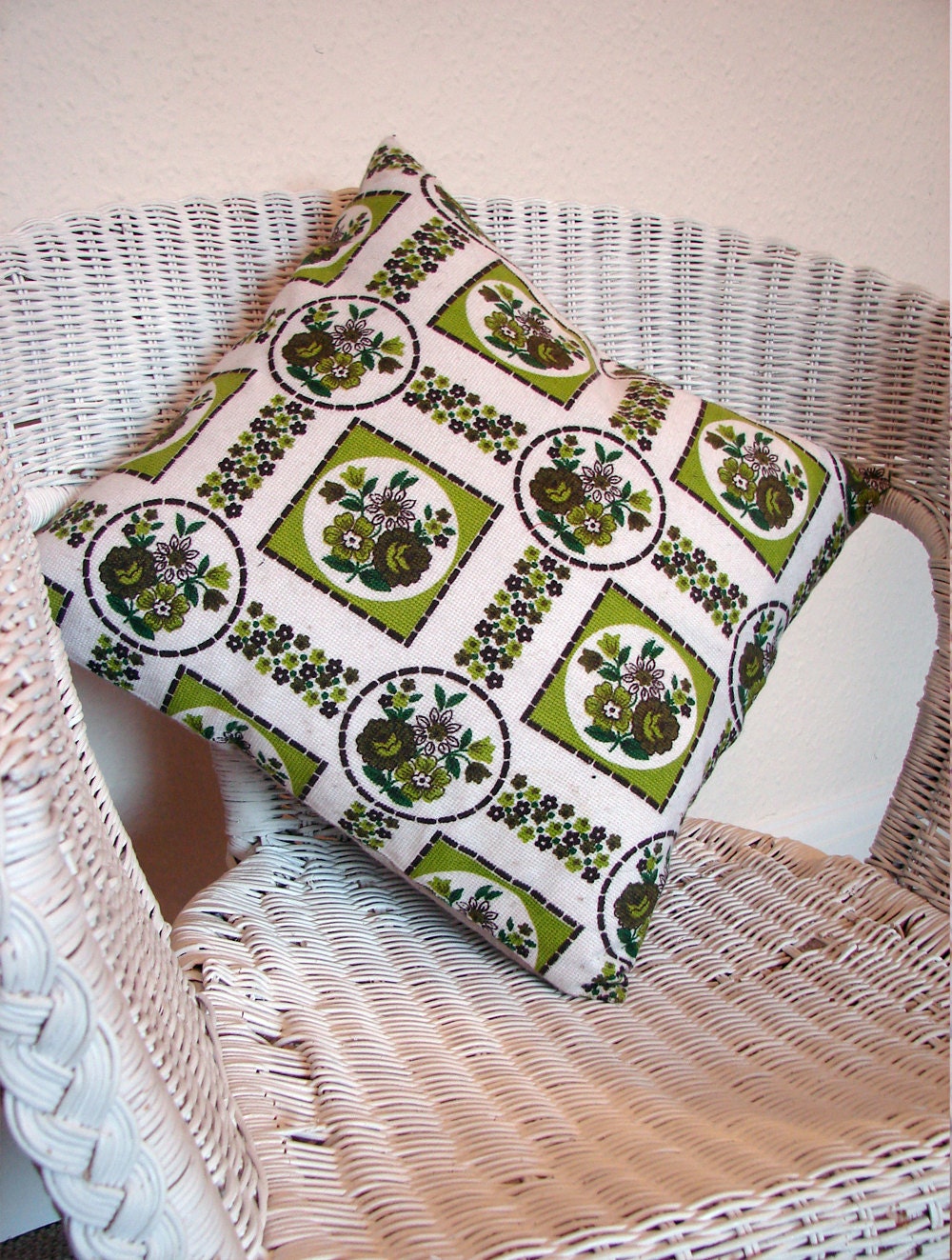 1950s vintage fabric handmade cushion