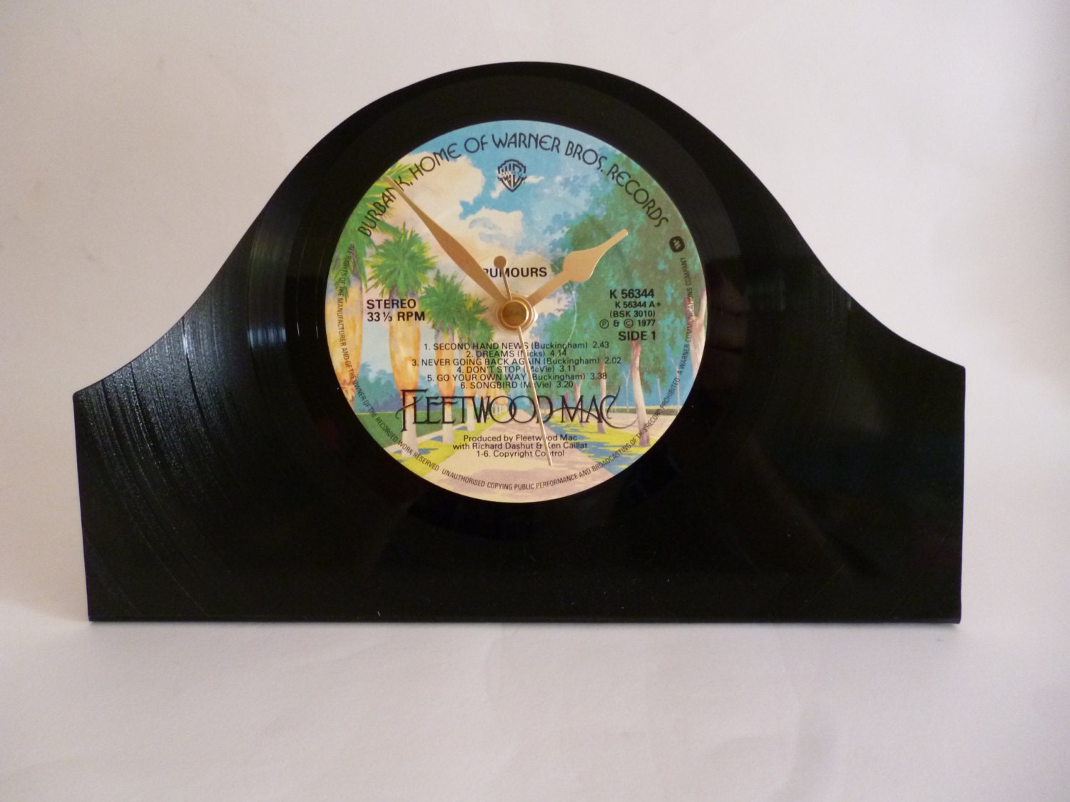 FLEETWOOD MAC Record Clock 1970s Music Recycled Vintage Vinyl RUMOURS