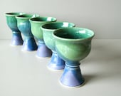 Goblet / Wine Glass / Green Blue Lavender / Chalice / Wine Glass / Ready to ship