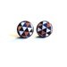 Triangle stud earrings- Brown, blue, black, white earrings- Button earrings- geometric earring posts- Geometric jewelry-Triangle jewelry