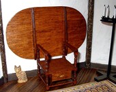 Chair-Table, Colonial, Oval, dollhouse miniature 1/12 scale, circa 1700