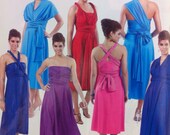 Convertible infinity wedding bridesmaid wrap style elegant long short  dress