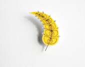 yellow spring fern brooch pin / Chaparral yellow fern jewellery - Planetstrangebird