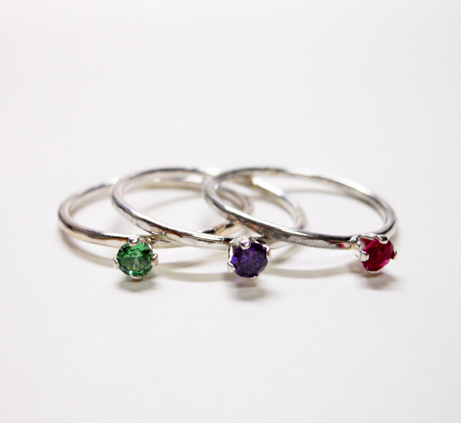 Mothers Day Birthstone Rings 14k Gold Filled OR Sterling Silver