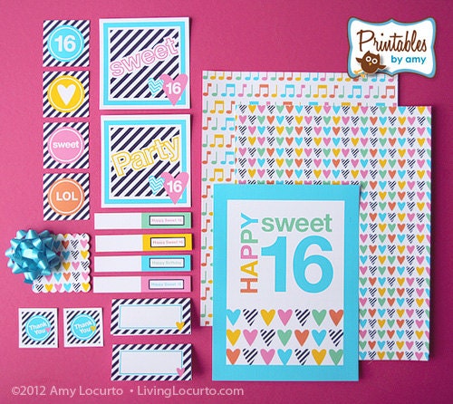 PRINTABLE Sweet 16 Party Collection