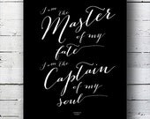 Typography Quote Print : Extract from Invictus quote - 8x10 quote collection
