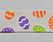 Easter Eggs on nude 1 1/2" grosgrain ribbon- Easter Il_170x135
