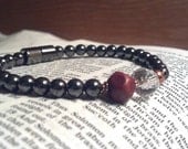 Magnetic Therapy Pure Copper Crystal Ball Wood Triple POWER Hematite Magnetic Therapy OOAK Bracelet Pain Relief Arthritis