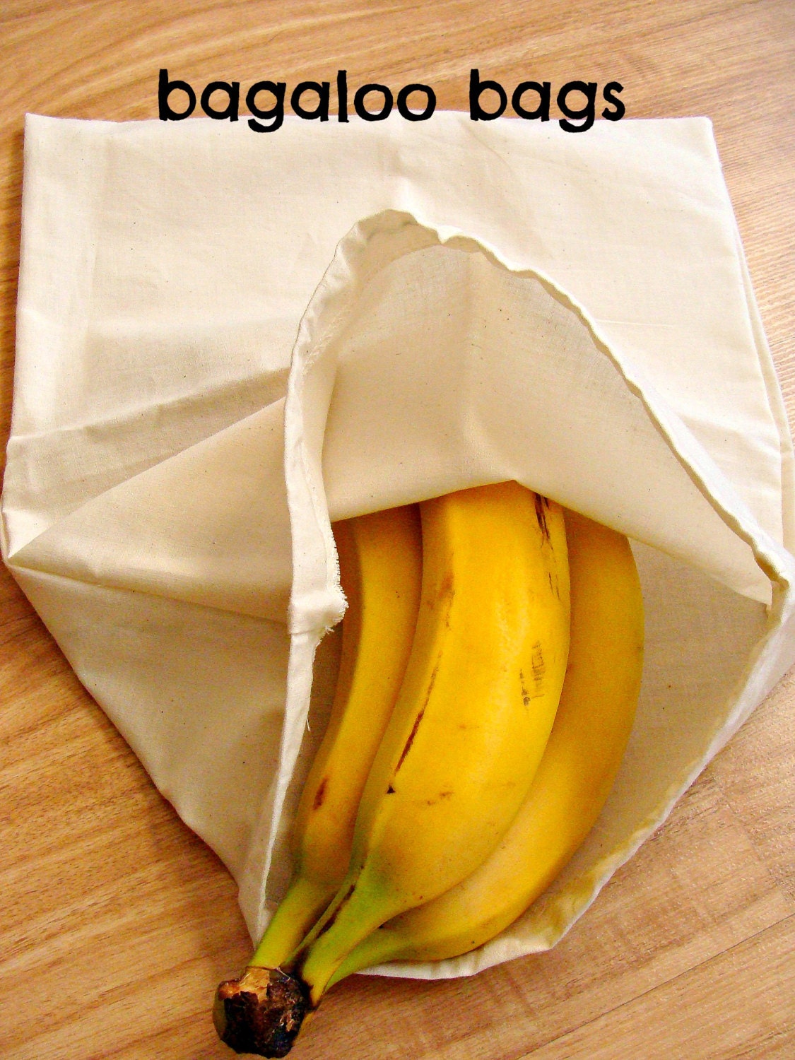 4 Reusable Drawstring Cotton Muslin Produce Bags