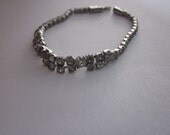 REDUCED Clear Rhinestone Vintage Bracelet, 1950s, 1960s, Good Condition, Diamond Color