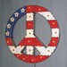 Large Peace Flag Art Sign Vintage Industrial Hanging Metal Sign Mitch Levin New