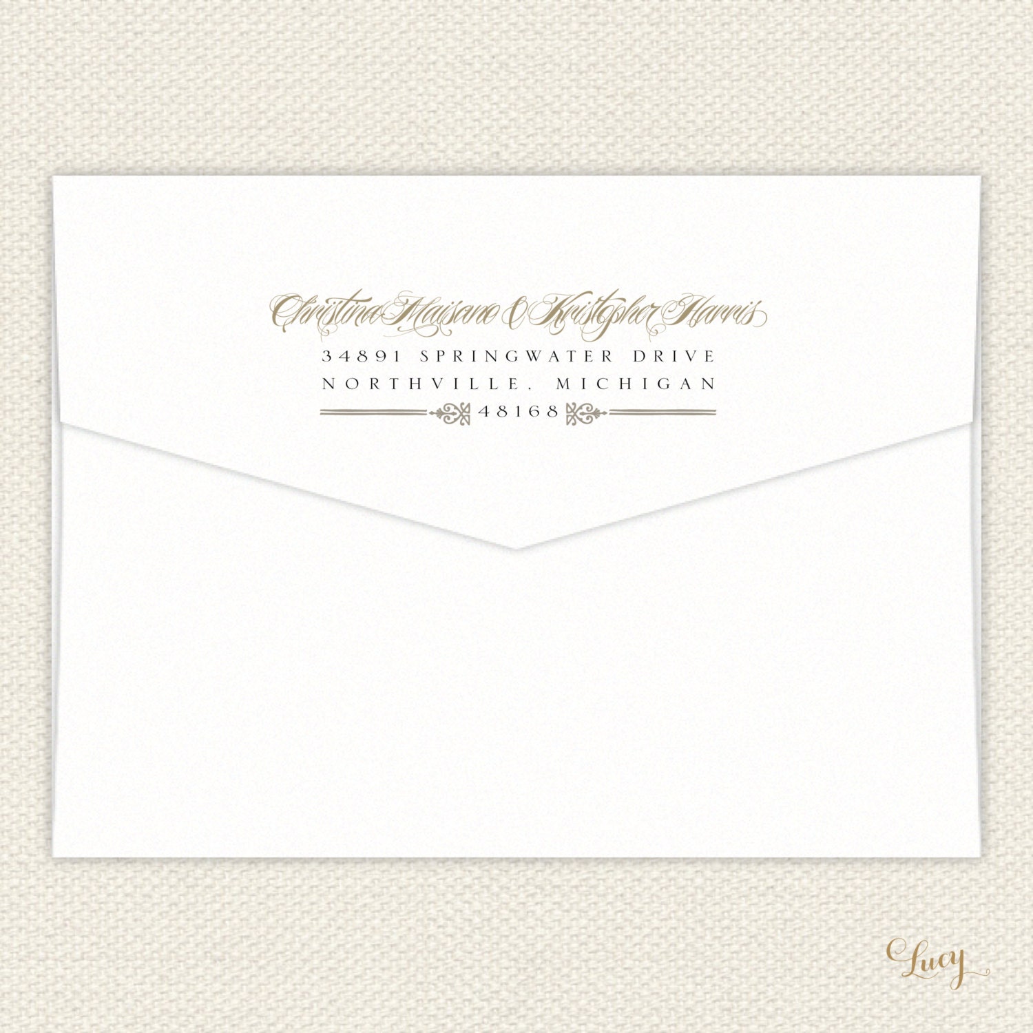 Vintage Gold Love and Marriage Wedding Invitation Suite, Purchase for a Sample of Package 1