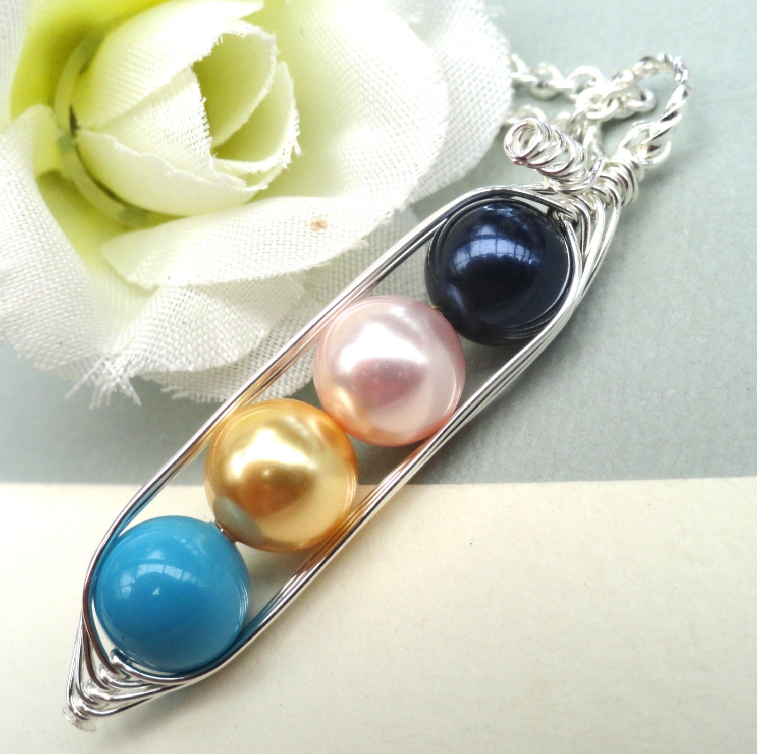 Personalized Birthstone Necklace 2, 3 Or 4  Peas In A Pod Ideal Gift For Mom Grandma Sister Or Best Friend