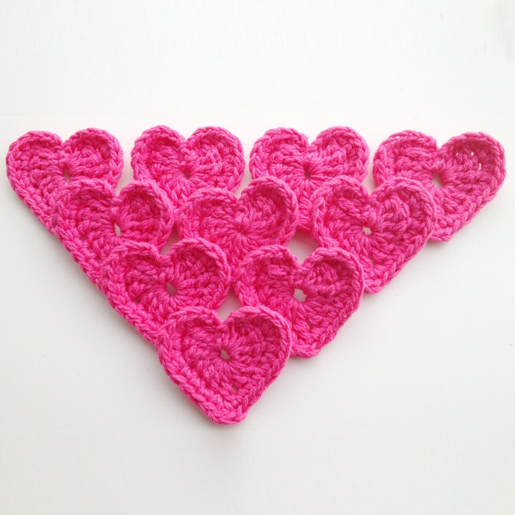 Crochet Hearts (Large) - Set of 10