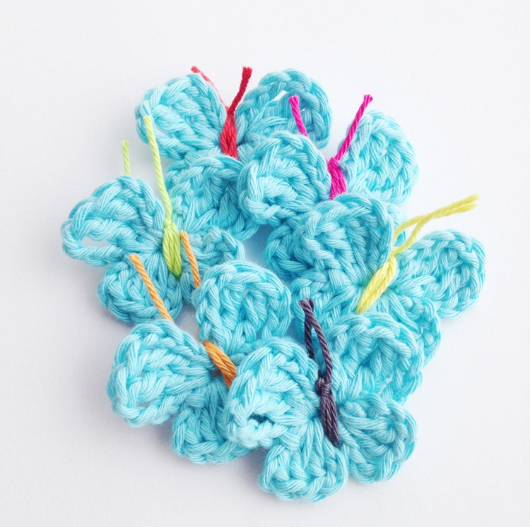 Crochet Butterflies Applique - Set of 6