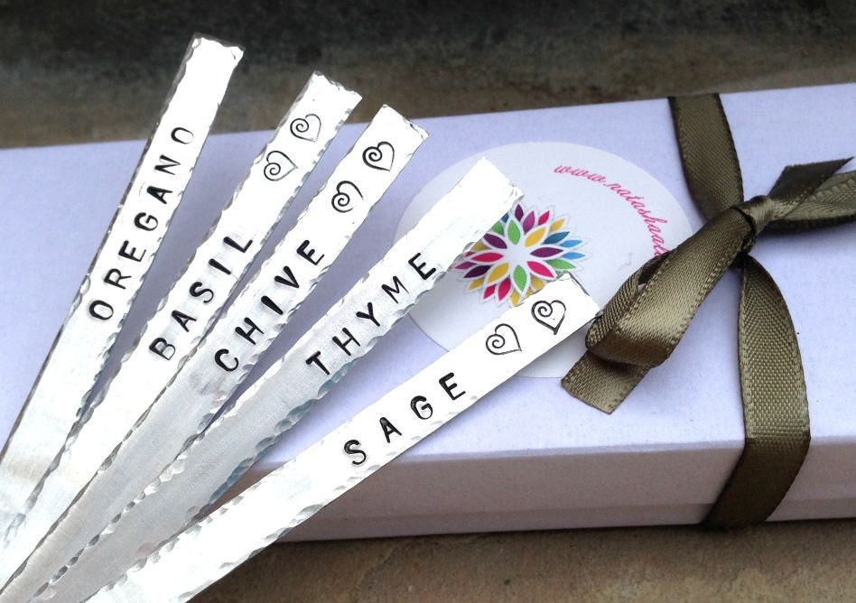 garden markers, garden stakes 5, personalized garden markers, hand stamped garden markers, garden, garden gifts, mothers day